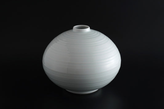 【井上康徳作】白磁線文壷